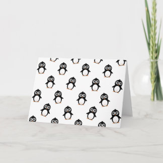 Cute penguin pattern card