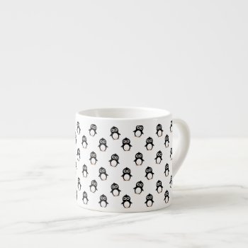 Cute Penguin Pattern Espresso Cup by kawaiisquared at Zazzle