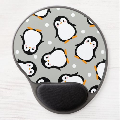 Cute penguin pattern gray pattern gel mouse pad