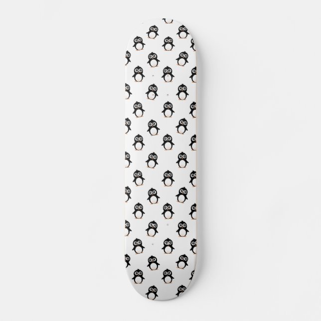 Cute penguin pattern skateboard deck (Front)