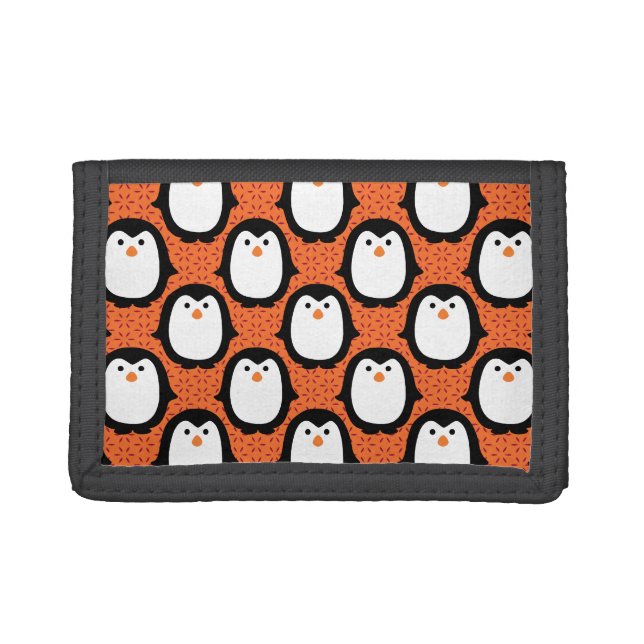 Cute Penguin Pattern Skin Trifold Wallet (Front)
