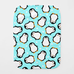 Cute penguin pattern turquoise pattern baby burp cloth