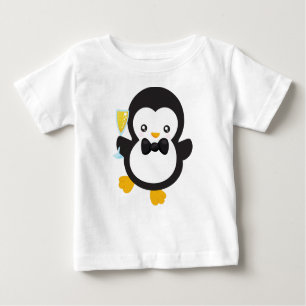 Cute Penguin, Penguin With Champagne, Party Baby T-Shirt