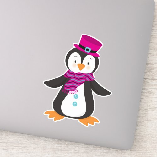 Cute Penguin Penguin With Hat Penguin With Scarf Sticker
