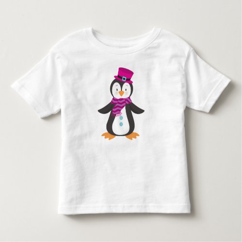 Cute Penguin Penguin With Hat Penguin With Scarf Toddler T_shirt