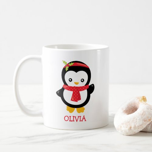 Cute Penguin Personalized Christmas Mug