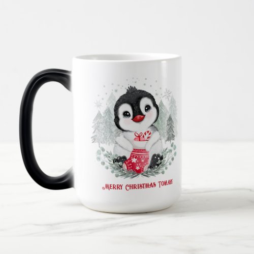 Cute Penguin Personalized Christmas Mug 
