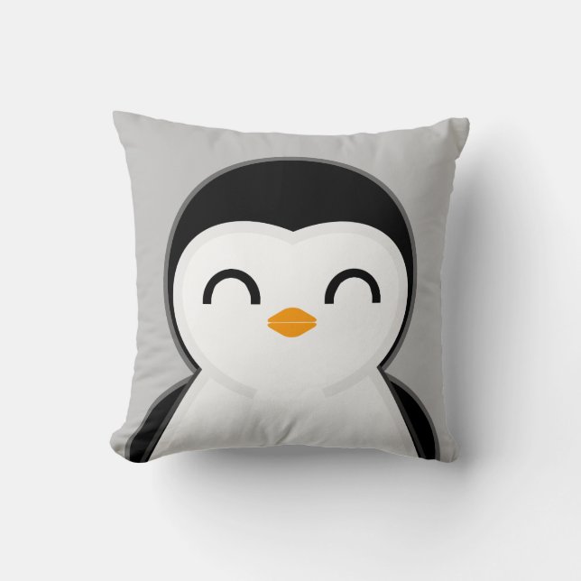 cute penguin personalized KIDS ROOM nursery decor  Throw Pillow (Front)