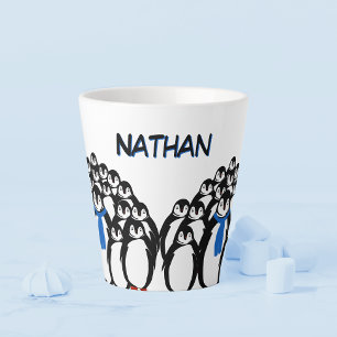 Cute Penguin Personalized Latte Mug