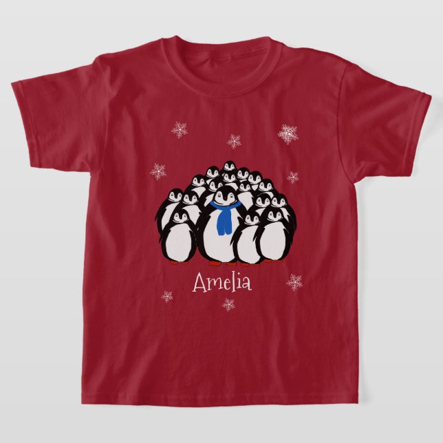 Cute Penguin Personalized T-Shirt (Laydown)