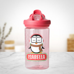 Cute Penguin Personalized Water Bottle for Girl