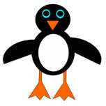 Cute Penguin Photo Sculpture<br><div class="desc">This photo sculpture features a cute penguin character with a white tummy, big blue eyes with black pupils and cute orange feet and beak. This charming little winter bird is sure to delight children and adults. The penguin sits on an icy pale blue background to remind him of his chilly...</div>