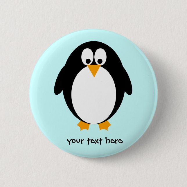 Cute Penguin Pinback Button (Front)