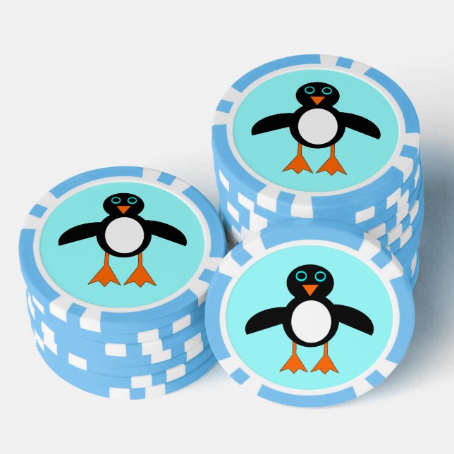 Cute Penguin Poker Chips (Stack)