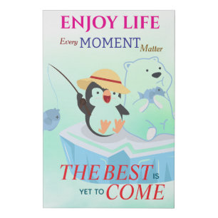 Cute Penguin & Polar Bear Wall Art Inspirational C