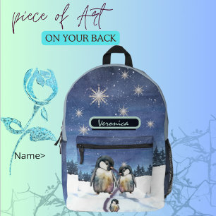Cute Penguin Printed Backpack