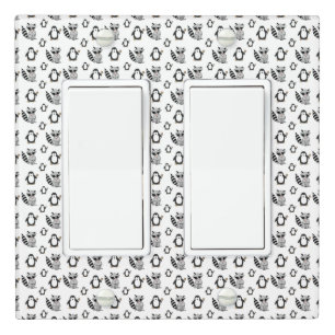 Cute Penguin Racoon Animal Buddies Light Switch Cover