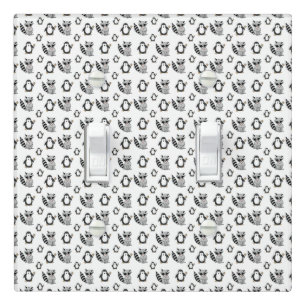 Cute Penguin Racoon Animal Buddies Light Switch Cover