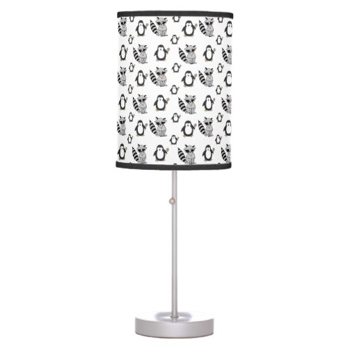 Cute Penguin Racoon Animal Buddies Table Lamp