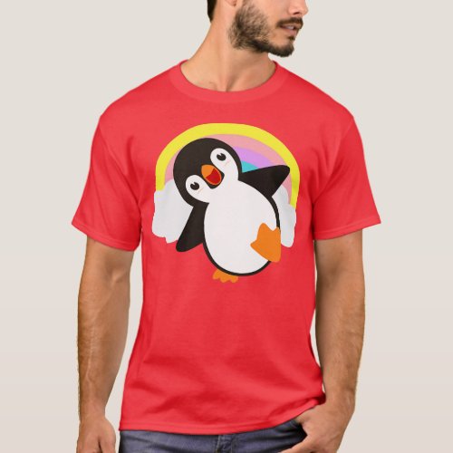 Cute Penguin Rainbow T_Shirt