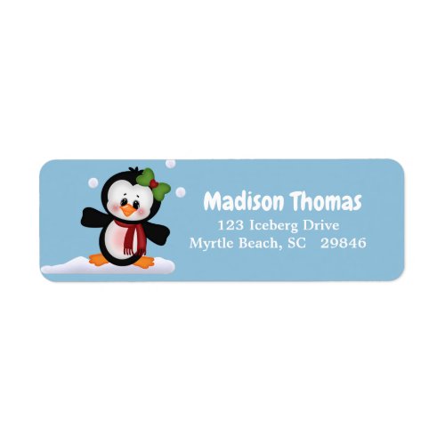 Cute Penguin Return Address Label