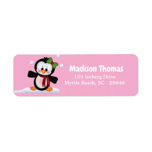 Cute Penguin Return Address Label