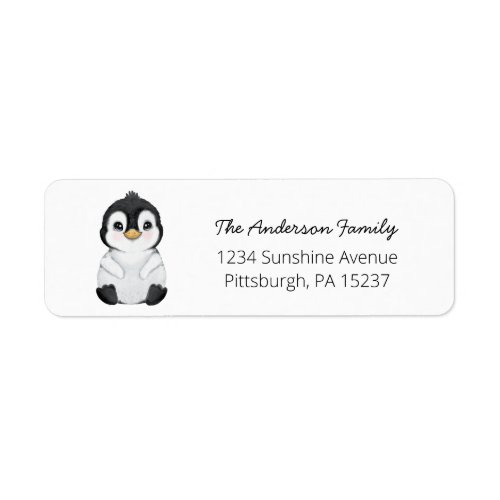 Cute Penguin Return Address Label