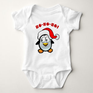 Cute Penguin Santa Cartoon Baby Bodysuit