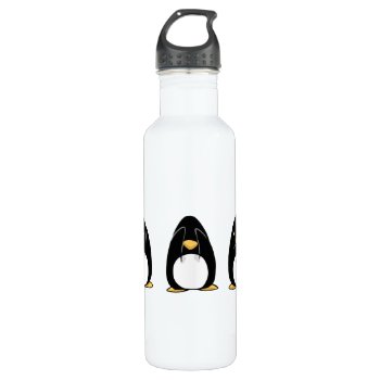 Cute Penguin See Speak Hear No Evil Stainless Steel Water Bottle by LgTshirts at Zazzle