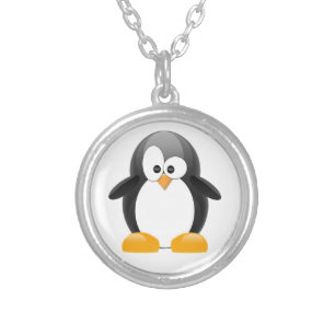 Cute Penguin Silver Plated Necklace