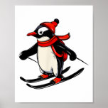 Cute Penguin Skiing - Skiing Penguin _1  Poster