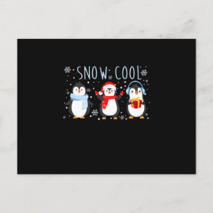 Cute Penguin Snow Cool Winter Christmas Invitation Postcard