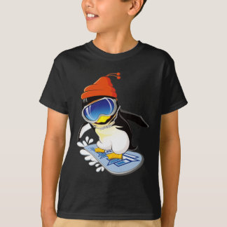Cute Penguin Snowboarding Surfer Winter Hat  T-Shirt