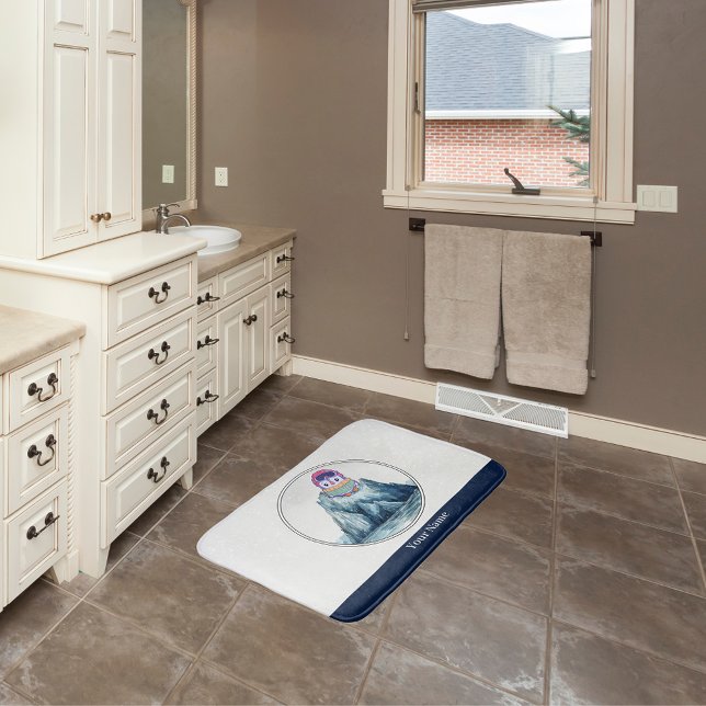 Cute Penguin Standing on an Iceberg Bath Mat (Creator Uploaded)