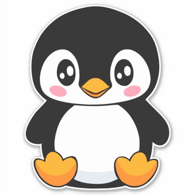 Cute Penguin Sticker (Front)