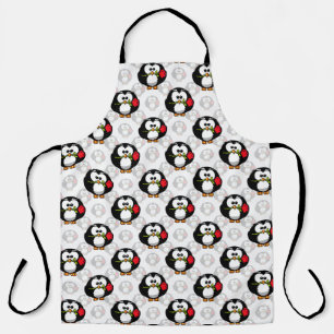 Cute Penguin Surface Pattern Design Print Apron