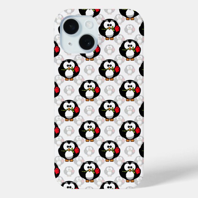 Cute Penguin Surface Pattern Design Print Case-Mate iPhone Case (Back)