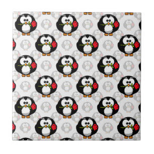 Cute Penguin Surface Pattern Design Print Ceramic Tile