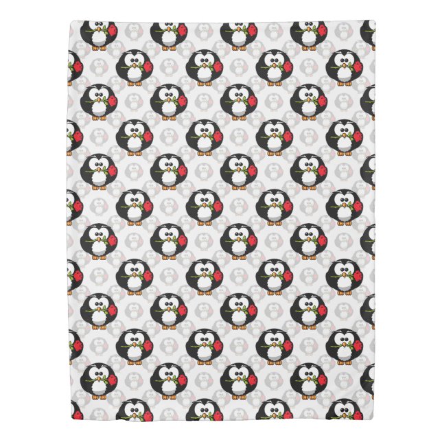 Cute Penguin Surface Pattern Design Print Duvet Cover (Front)