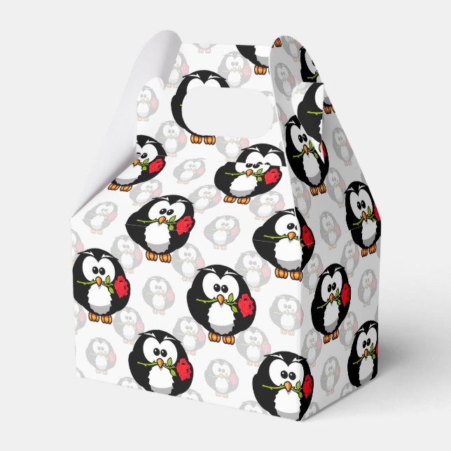 Cute Penguin Surface Pattern Design Print Favor Boxes (Front Side)