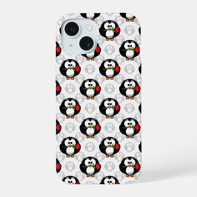 Cute Penguin Surface Pattern Design Print Iphone Case (Back)