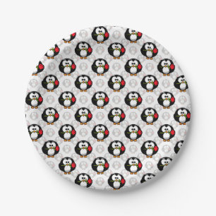 Cute Penguin Surface Pattern Design Print Paper Plates