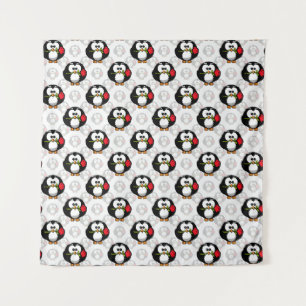 Cute Penguin Surface Pattern Design Print Tapestry