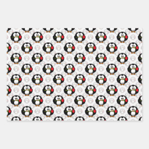 Cute Penguin Surface Pattern Design Print Wrapping Paper Sheets