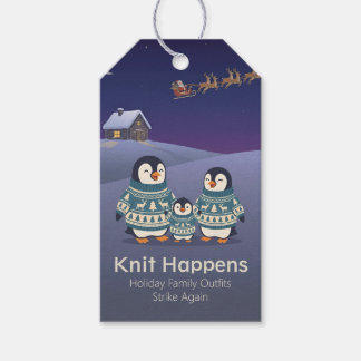 Cute Penguin Sweater Family | Witty Christmas Gift Tags