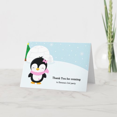 Cute penguin thank you card