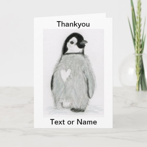 CUTE PENGUIN THANKYOU CARD FRIEND FAMILY ETC