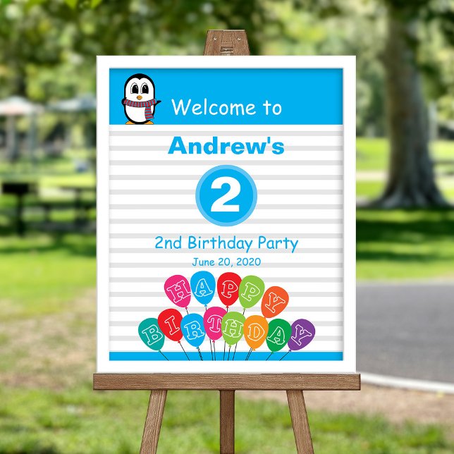 Cute Penguin theme Party Welcome poster (Creator Uploaded)