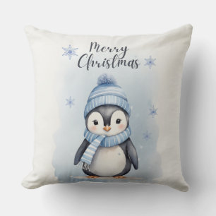 "Cute Penguin" Throw Pillow