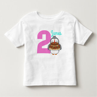 Cute Penguin Toddler Name Birthday T Shirt